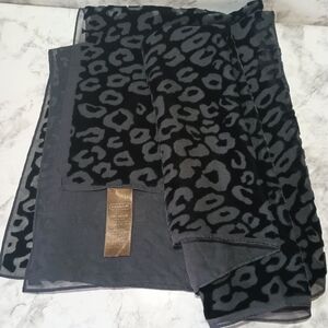 Coach Animal Print Velvet Black Scarf